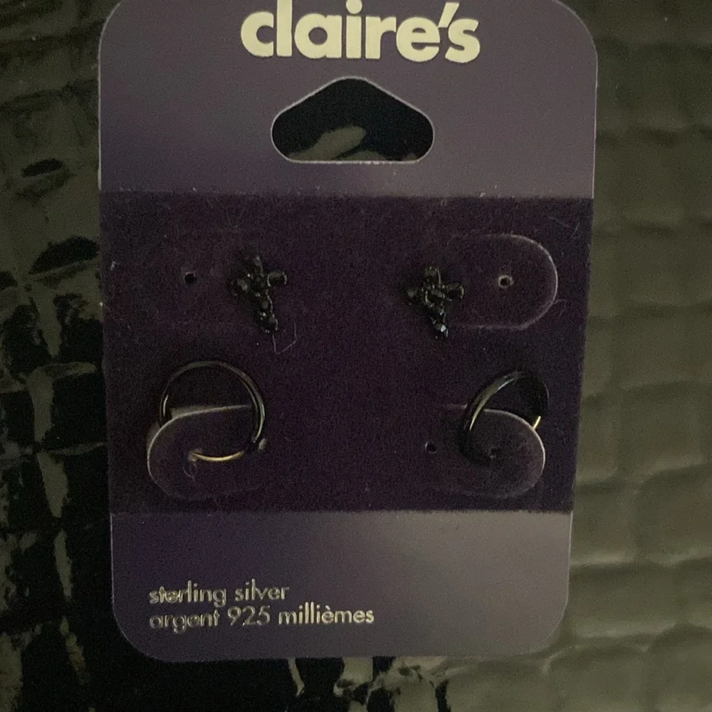 Claire’s Sterling Silver Cross & Mini Hoop Earrings